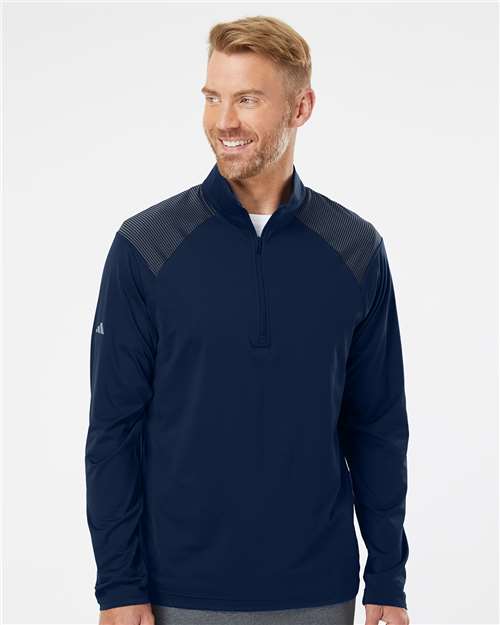 Adidas Shoulder Stripe Quarter-Zip Pullover