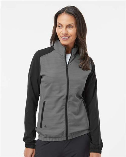 Adidas Women's Heather Block Full-Zip Windshirt