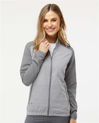 Adidas Women's Heather Block Full-Zip Windshirt