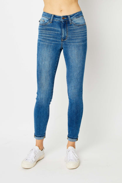 Judy Blue Full Size Cuffed Hem Skinny Jeans -82449