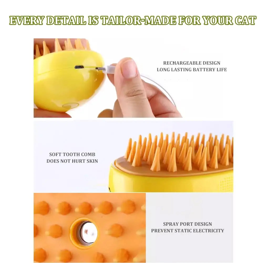 3 in 1 self-cleaning Massage Combs Effective cat steamy brush Pet dog steam brush Pet Grooming