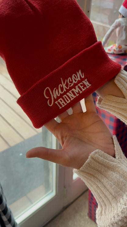 Jackson Ironmen Unisex Cuffed Beanie White Embroidery