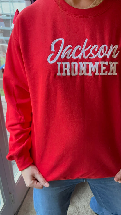 Jackson Ironmen Unisex Sweatshirt White Embroidery