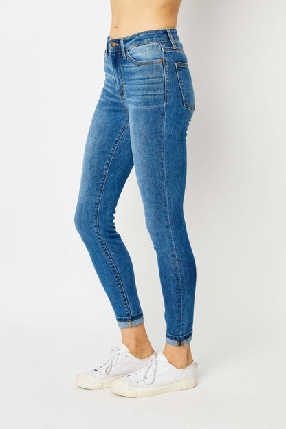 Judy Blue Full Size Cuffed Hem Skinny Jeans -82449