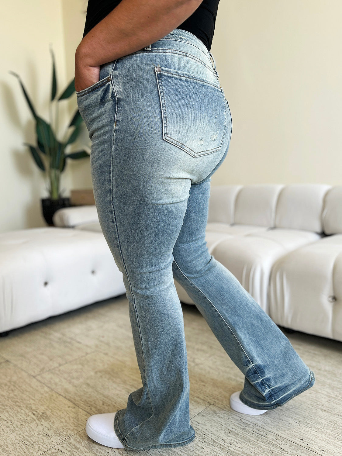 Judy Blue Full Size Mid Rise Flare Jeans - 88655