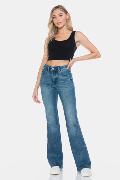 Judy Blue Full Size Tummy Control Cut Hem Flare Jeans - 88472