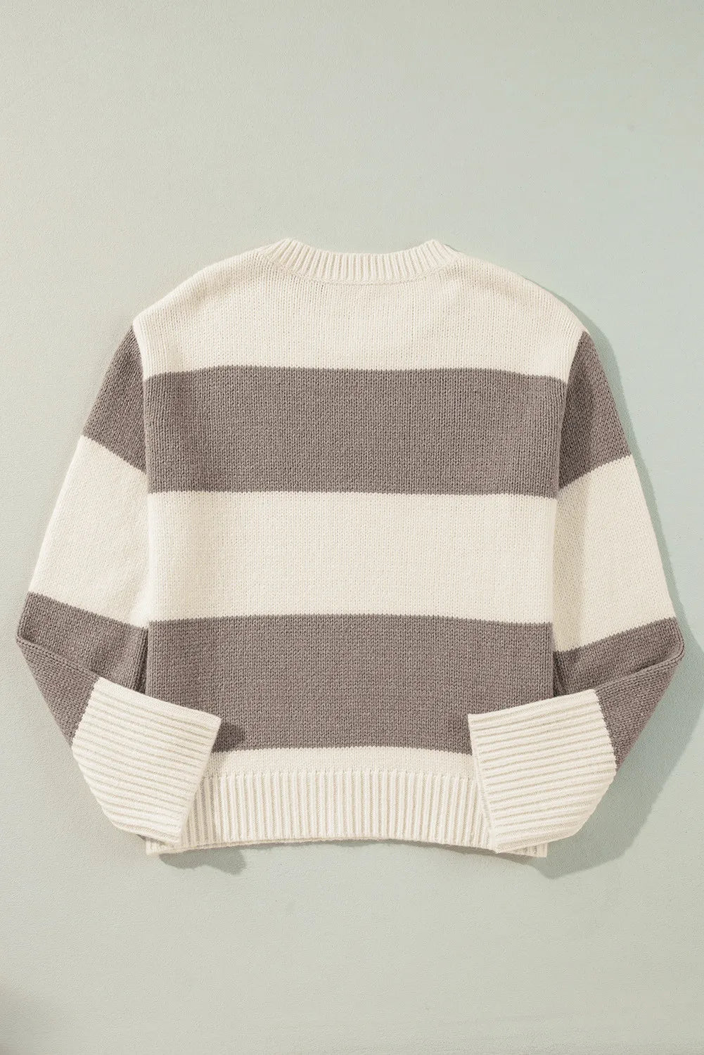 Fashionable Color Block Round Neck Sweater for Women - Cozy Knit Top