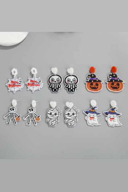 Halloween Theme Earrings Skeleton Ghost Pumpkin Earrings