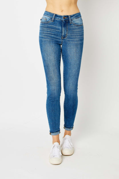 Judy Blue Full Size Cuffed Hem Skinny Jeans -82449