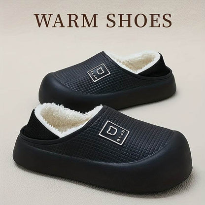 Winter Plush Slippers Soft Fleece Lining, Cushioned EVA Sole & Non-Slip TPR Grip Cozy Indoor Outdoor Home Slip-Ons for All Seasons