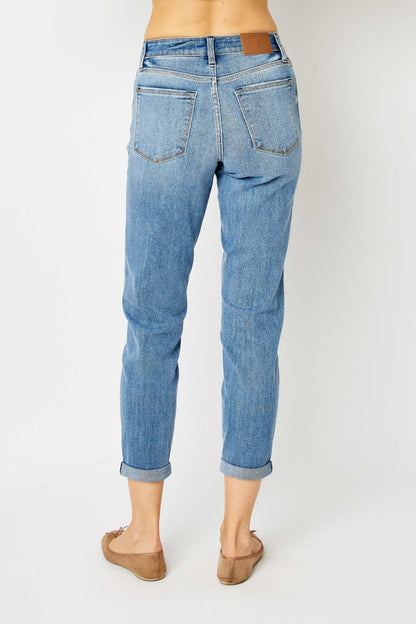 Judy Blue Full Size Cuffed Hem Slim Jeans - 82441