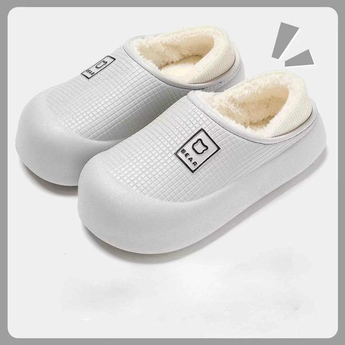 Winter Plush Slippers Soft Fleece Lining, Cushioned EVA Sole & Non-Slip TPR Grip Cozy Indoor Outdoor Home Slip-Ons for All Seasons
