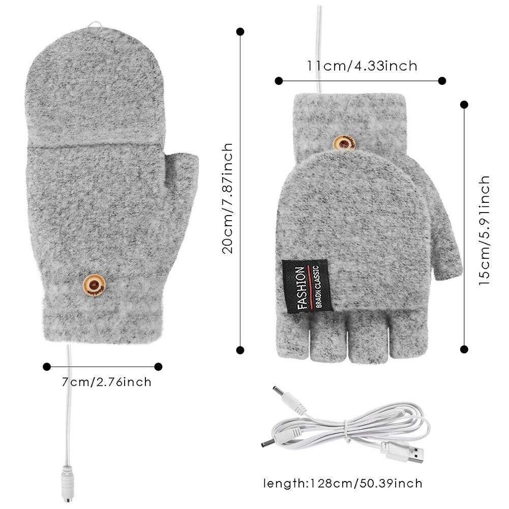 Electric Heated Gloves Hand Warmers Mittens Heater