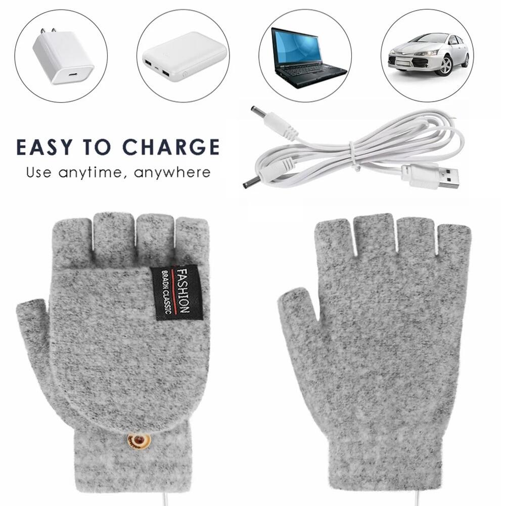 Electric Heated Gloves Hand Warmers Mittens Heater